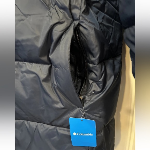 Columbia Puffect Parka Hooded Jacket Mens XL Navy Blue Puffer Insulated New Tags - Picture 5 of 16